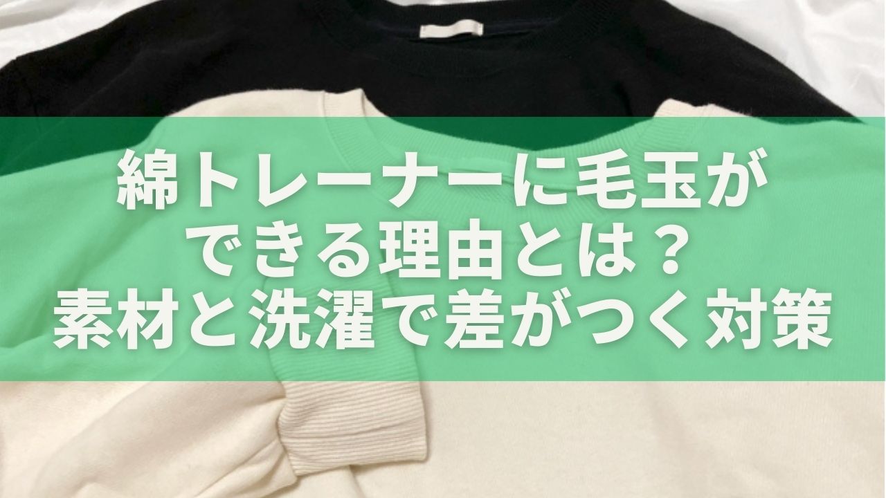 綿トレーナーに毛玉ができる理由とは？素材と洗濯で差がつく徹底対策ガイド