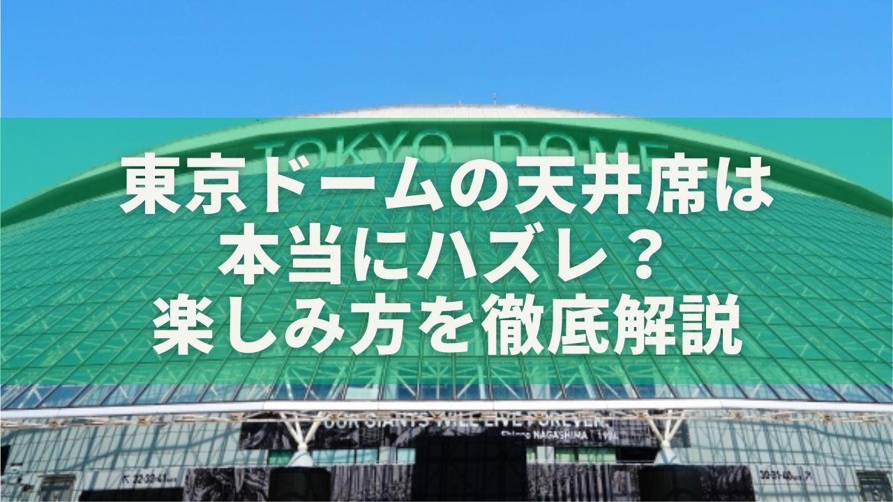 東京ドームの天井席は本当にハズレ？実は“当たり席”な理由と楽しみ方を徹底解説