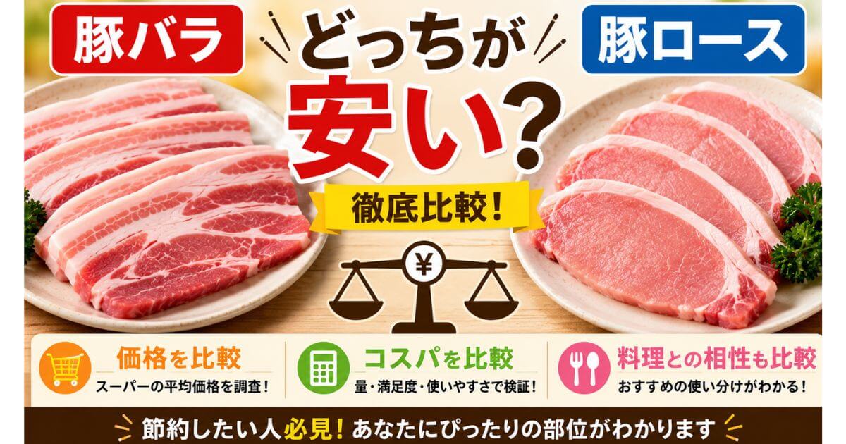 豚バラと豚ロースはどっちが安い？価格・コスパ・料理別に徹底比較